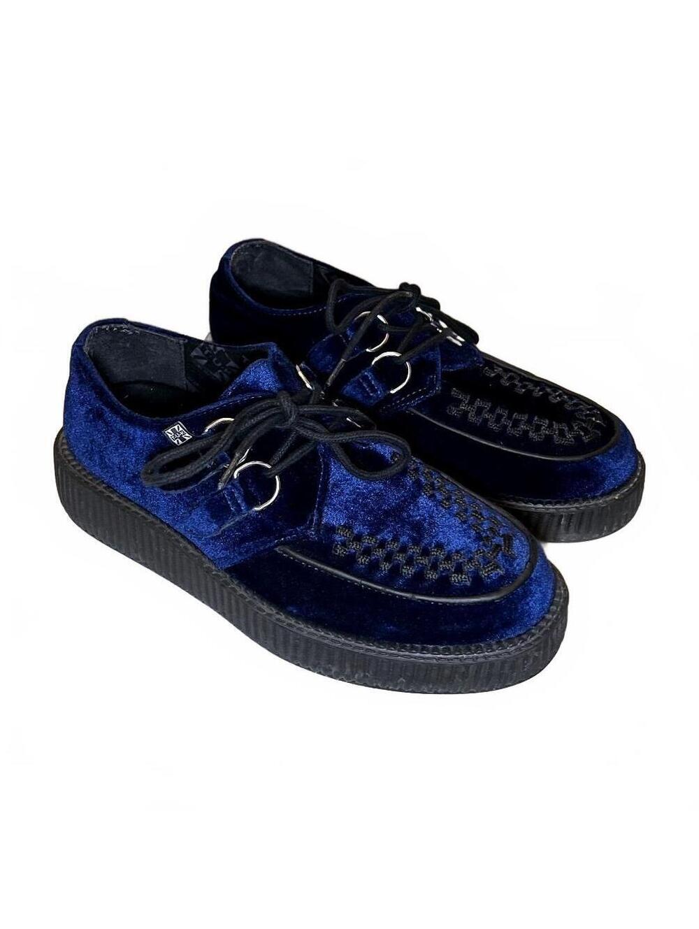 T.U.K. Blue Velvet Viva Mondo Creepers Size 9